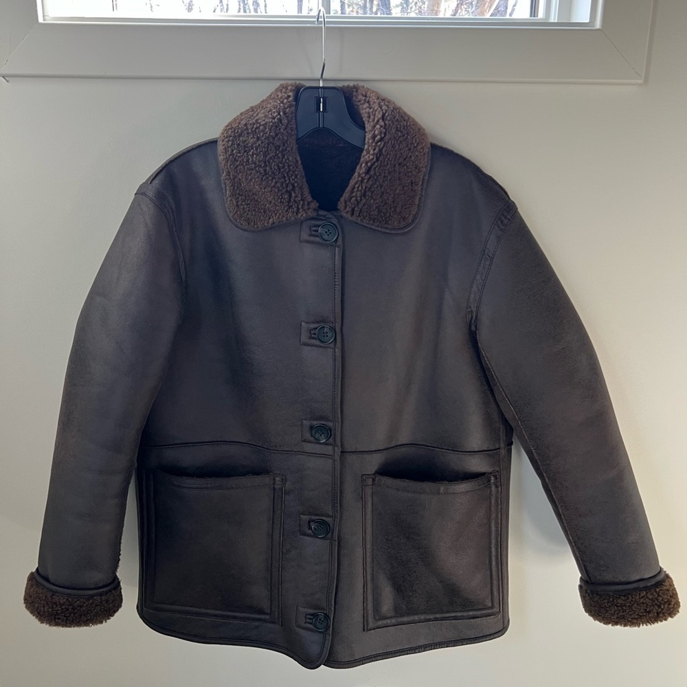 Zara Reversible Faux Leather Shearling Jacket